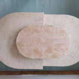 Oval coffee table in peirre and marble