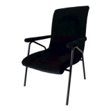 1960s vintage black velvet armchair