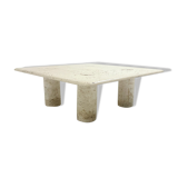 Table basse moderne en travertin du milieu du siècle
