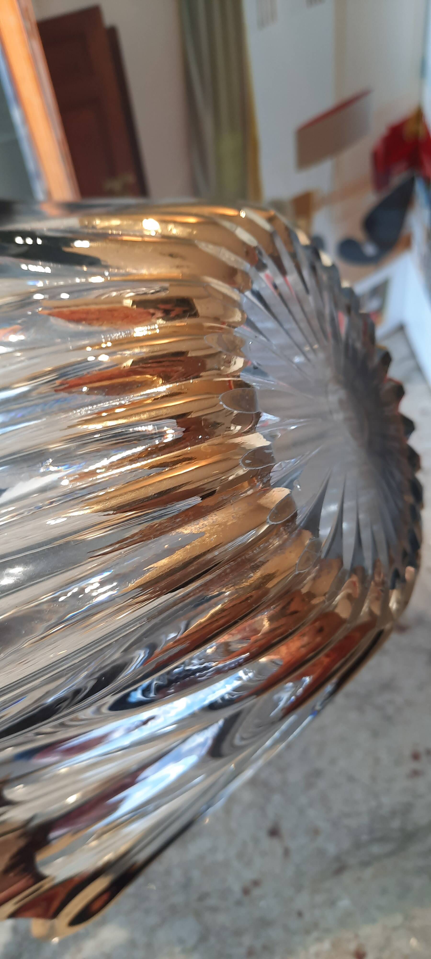 Vintage Bayel crystal vase bowl