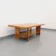 Vintage solid oak coffee table from the 70s 80s Perriand Regain Chapo style