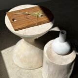 Rounded rectangular monoxyl teak cutting or presentation board L:34