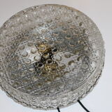 1960s metal and molded glass ceiling light