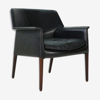 Fauteuil en cuir et palissandre par Larsen & Bender Madsen, années 1960