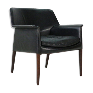 fauteuil en cuir et palissandre