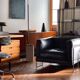 Fauteuil cuir gris pen club steiner désigné 1970