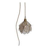 Mother-of-pearl flower in portable lamp or suspension
