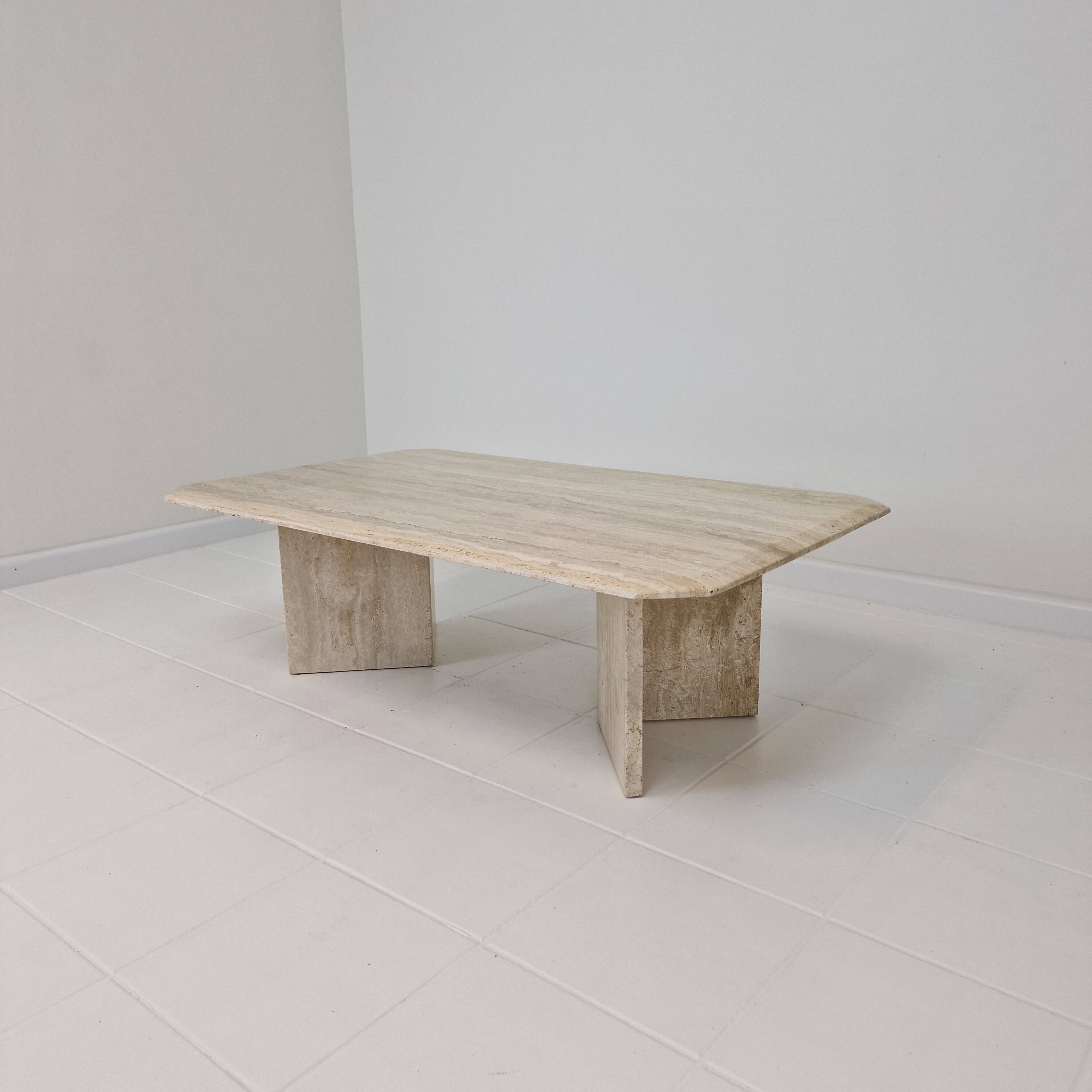 Rectangle Travertine Coffee or Side Table, Italy 1980s