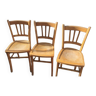 3 vintage bistro chairs in solid wood. Numbered