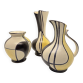 Trio of Bay Keramik vases with Florenz motif - 1957
