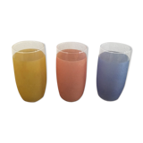 Orange ade glasses in granite-colored glass