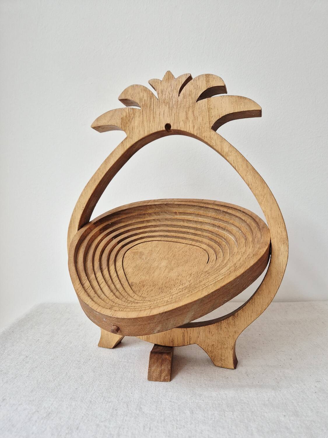 Wooden Fruit Basket "Pineapple" - Vintage