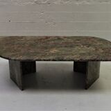 Vintage green and red marble coffee table