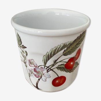 Vintage cherry porcelain jam jar