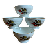 Bols pied douche à facettes roses rouges