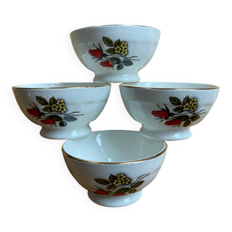 Bowl for a shower with red and pink facets