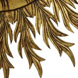 Large Rare Wooden Sun Mirror Sunburst Gold Leaf XL 86cm