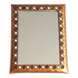 Rectangular enameled copper wall mirror signed Michel