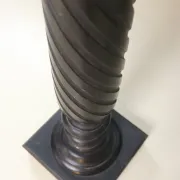 Ebonised wooden column with turned spiral shaft – Napoleon III, 19th c.