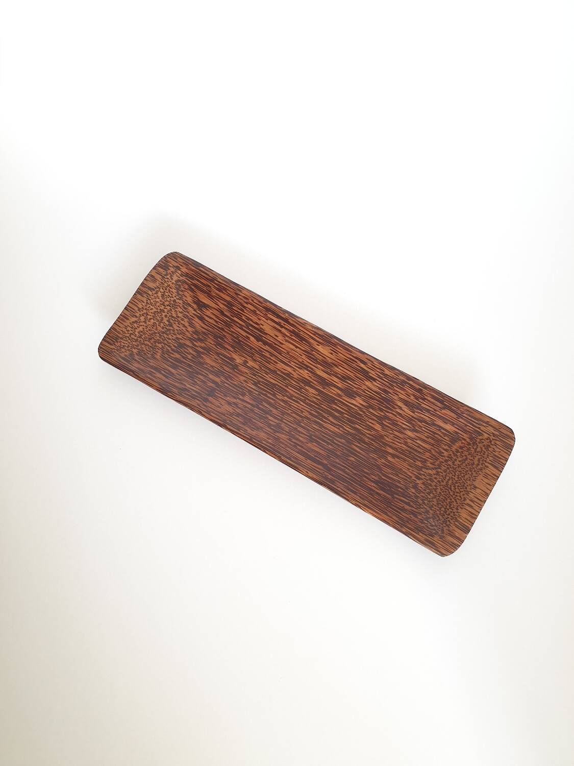 Vintage palm wood empty pocket bowl