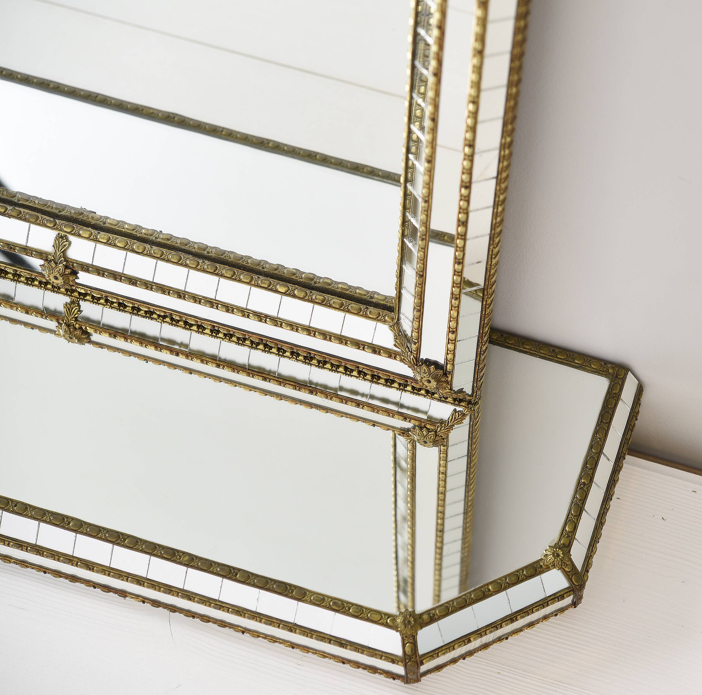 Large Authentic Vintage Venetian Mirror – Hollywood Regency Style