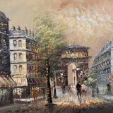 After Renée Wilsson: Oil on canvas The Arc de Triomphe in Paris circa 1980
