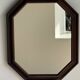 Vintage brown wooden octagonal mirror 58x48