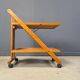 Vintage Italian foldable wooden serving cart, 1980s
