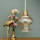 Vintage amber glass globe pendant light