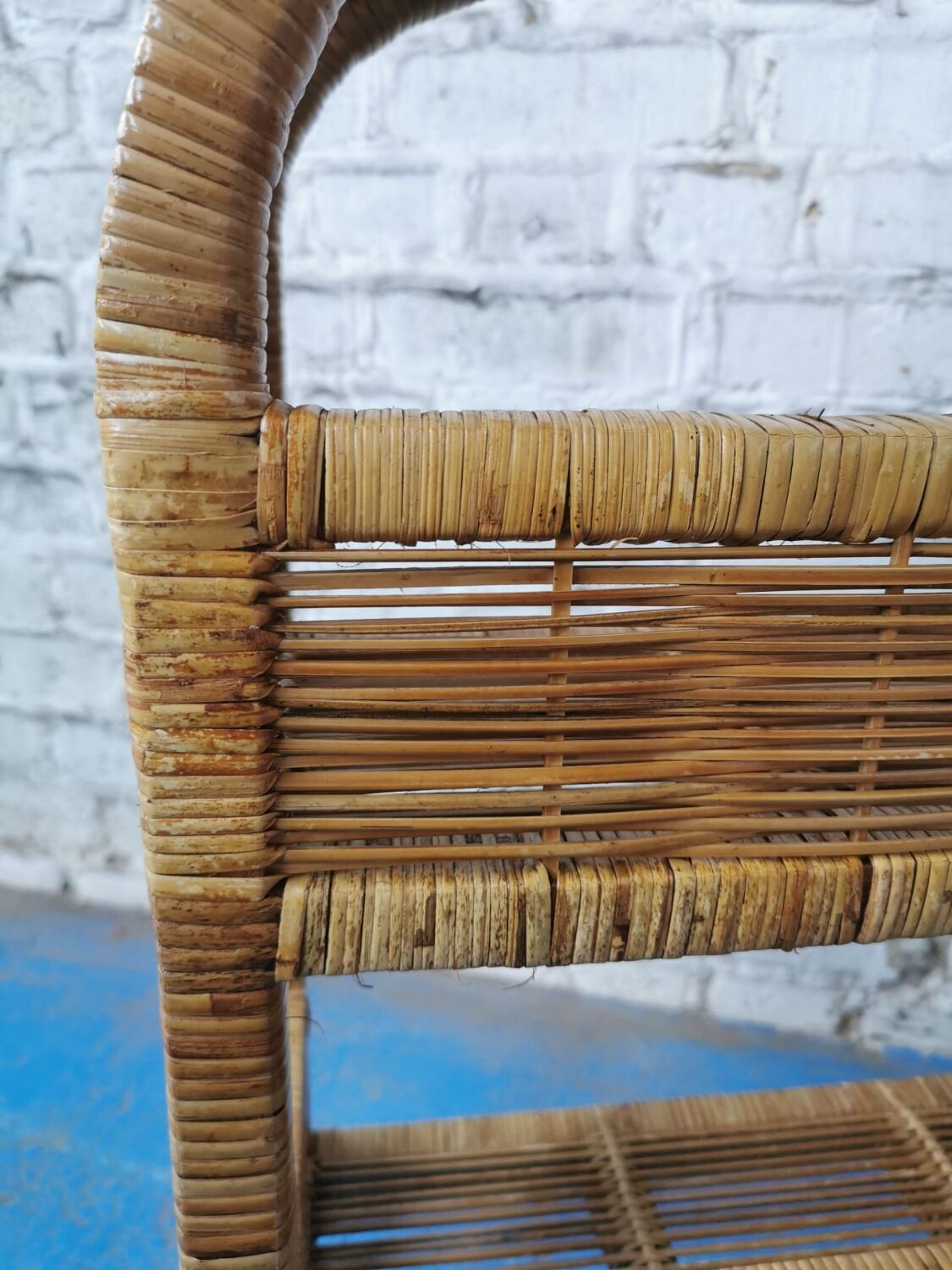 Vintage rattan shelf