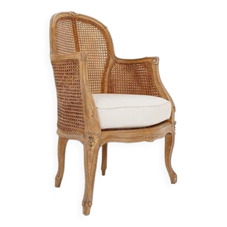 Louis XV style carved armchair with double sided cane work on the side panels