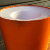 Pair of lamps 1970s Earthenware Rosenthal lampshade orange