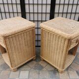 Pair of wicker bedside tables