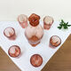 Service à eau en verre rose art déco