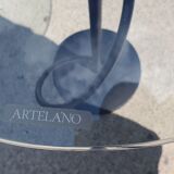 Vintage French design Artelano pedestal sidetable glass postmodern