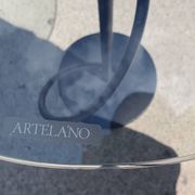 Vintage French design Artelano pedestal sidetable glass postmodern