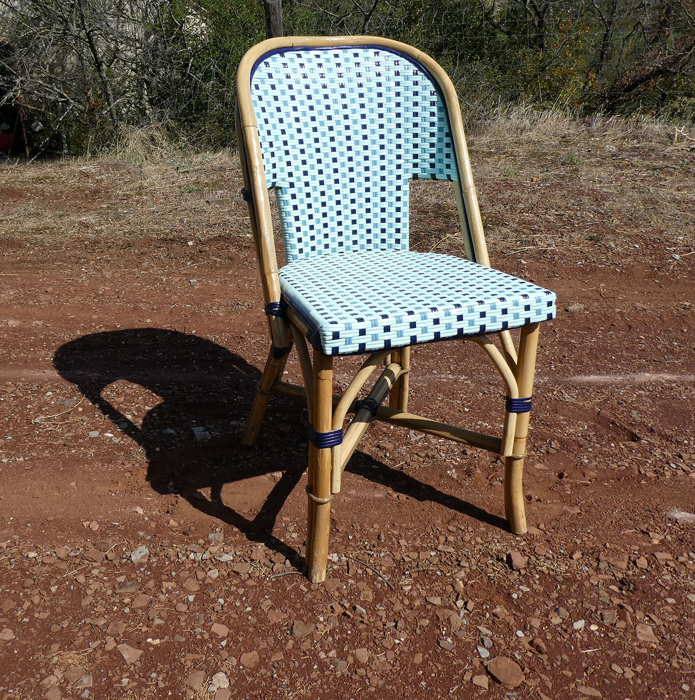 Pair of chairs bistro paris terrace in rattan and caning