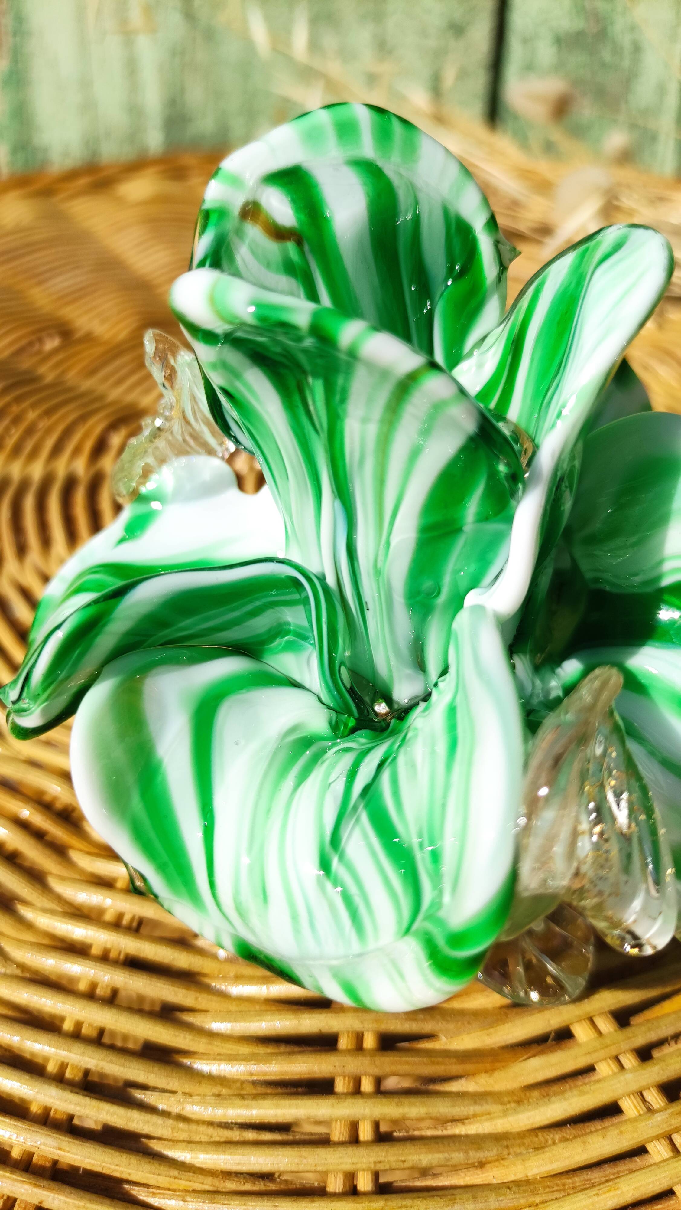Handcrafted candle holder in Murano glass, unique piece