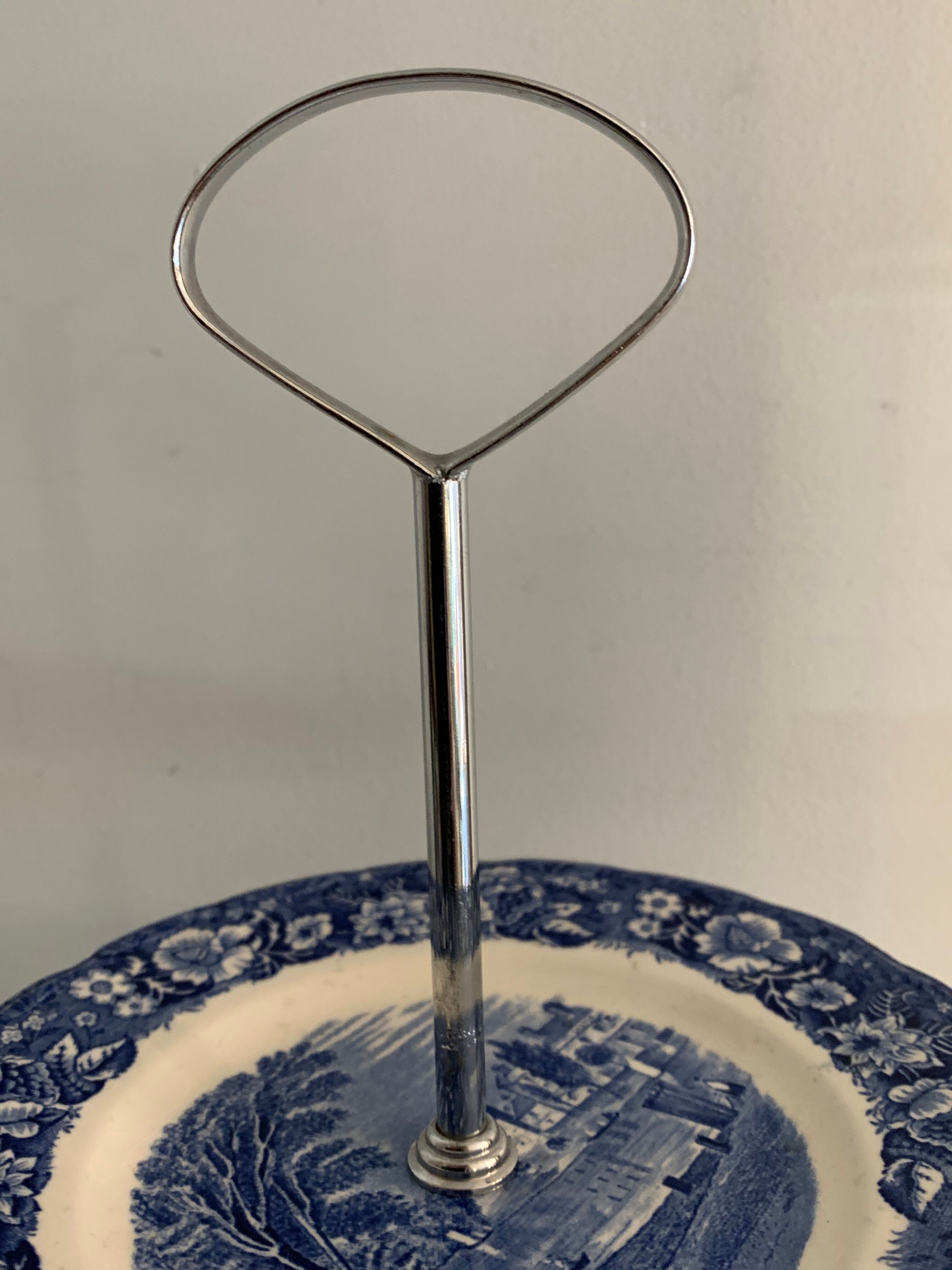 Blue and white porcelain servant or display Palissy Pottery Staffordshire England 1960