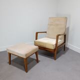 Chaise longue et tabouret Knoll Antimot