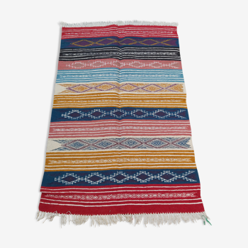 Multicolored handmade Berber kilim carpet 140x95cm