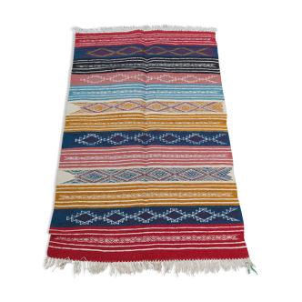 Tapis kilim berbère multicolore fait main 140x95cm