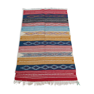 Multicolored handmade Berber kilim carpet 140x95cm