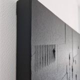 Minimalist monochrome abstract painting black