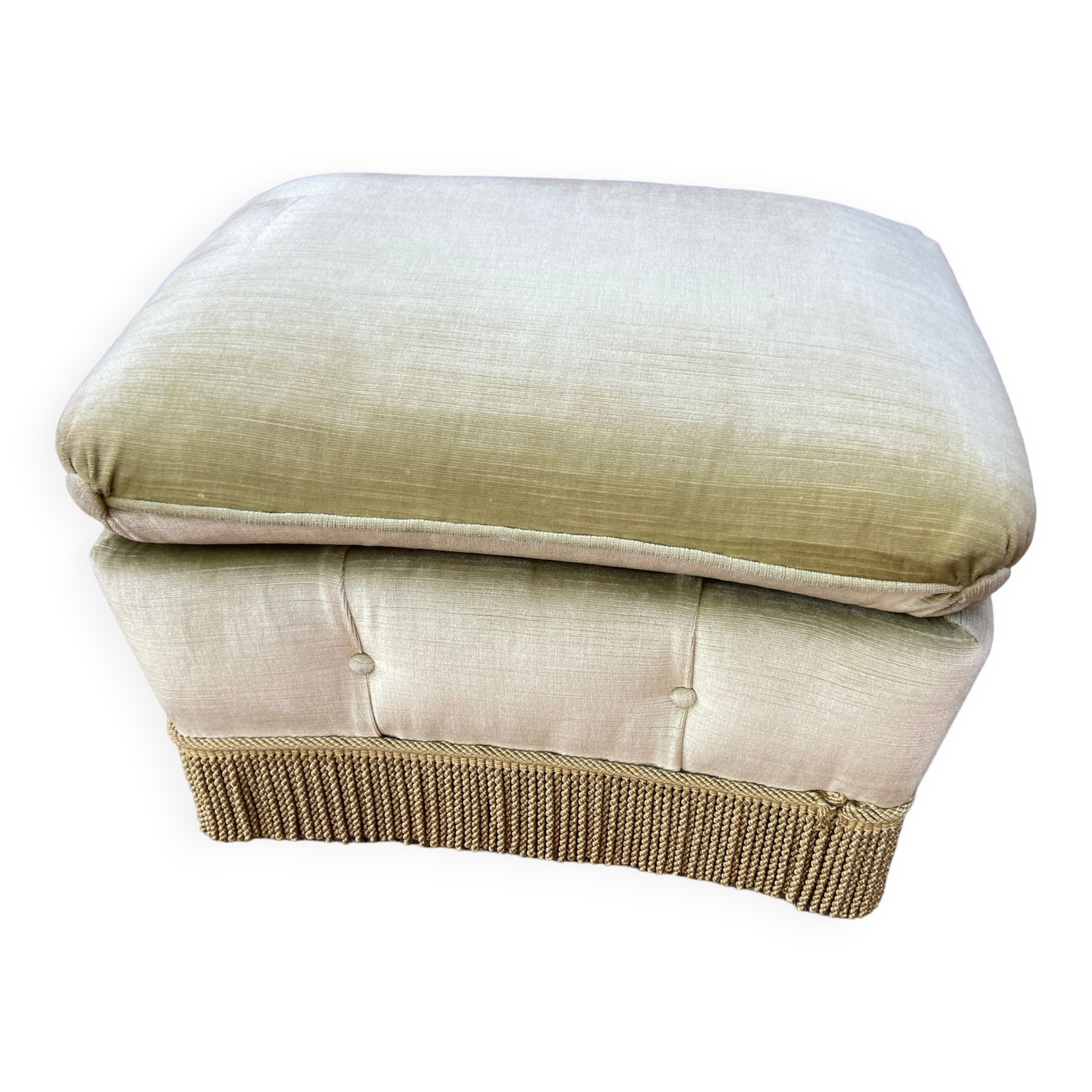 Pouf very large footrest old ottoman stool Art Deco 1940