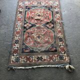 Vintage grey kilim rug in fabric - Hungary, 1930s, double medallion