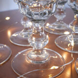 Set of 6 champagne flutes in chiseled glass
