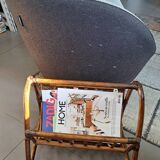 vintage rattan magazine rack