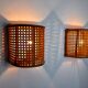 Pair of rattan wall lamps, France, 1960