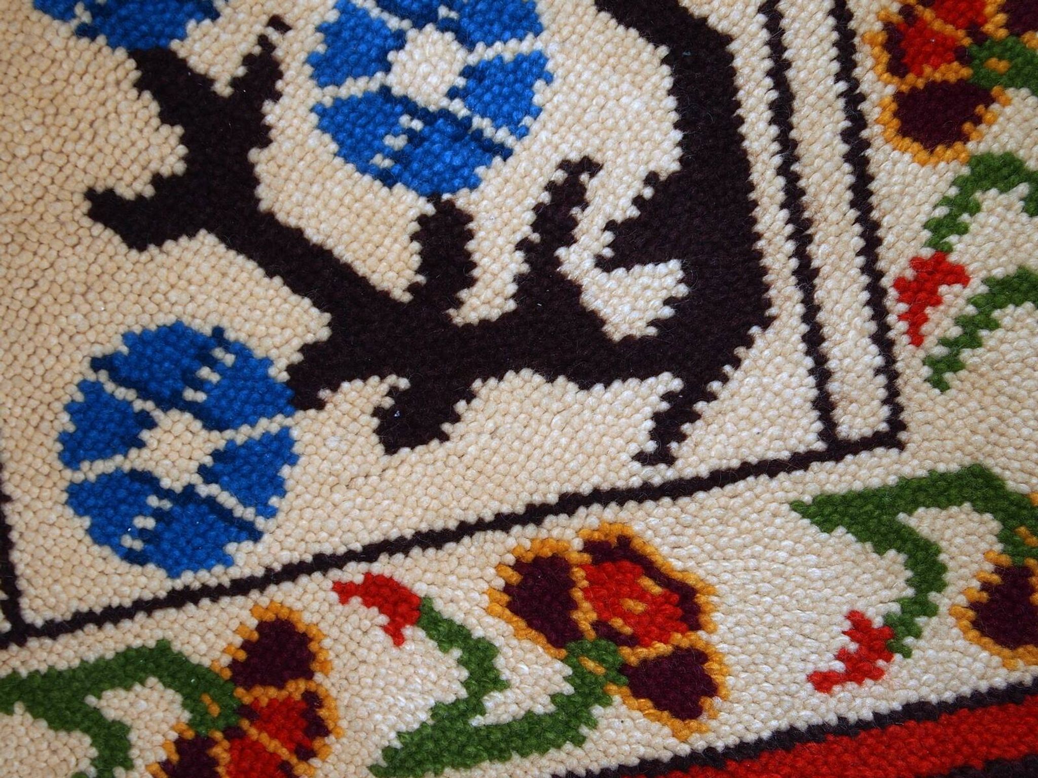 Tapis Vintage Savonnerie en Laine, Années 1970, Élégance Française